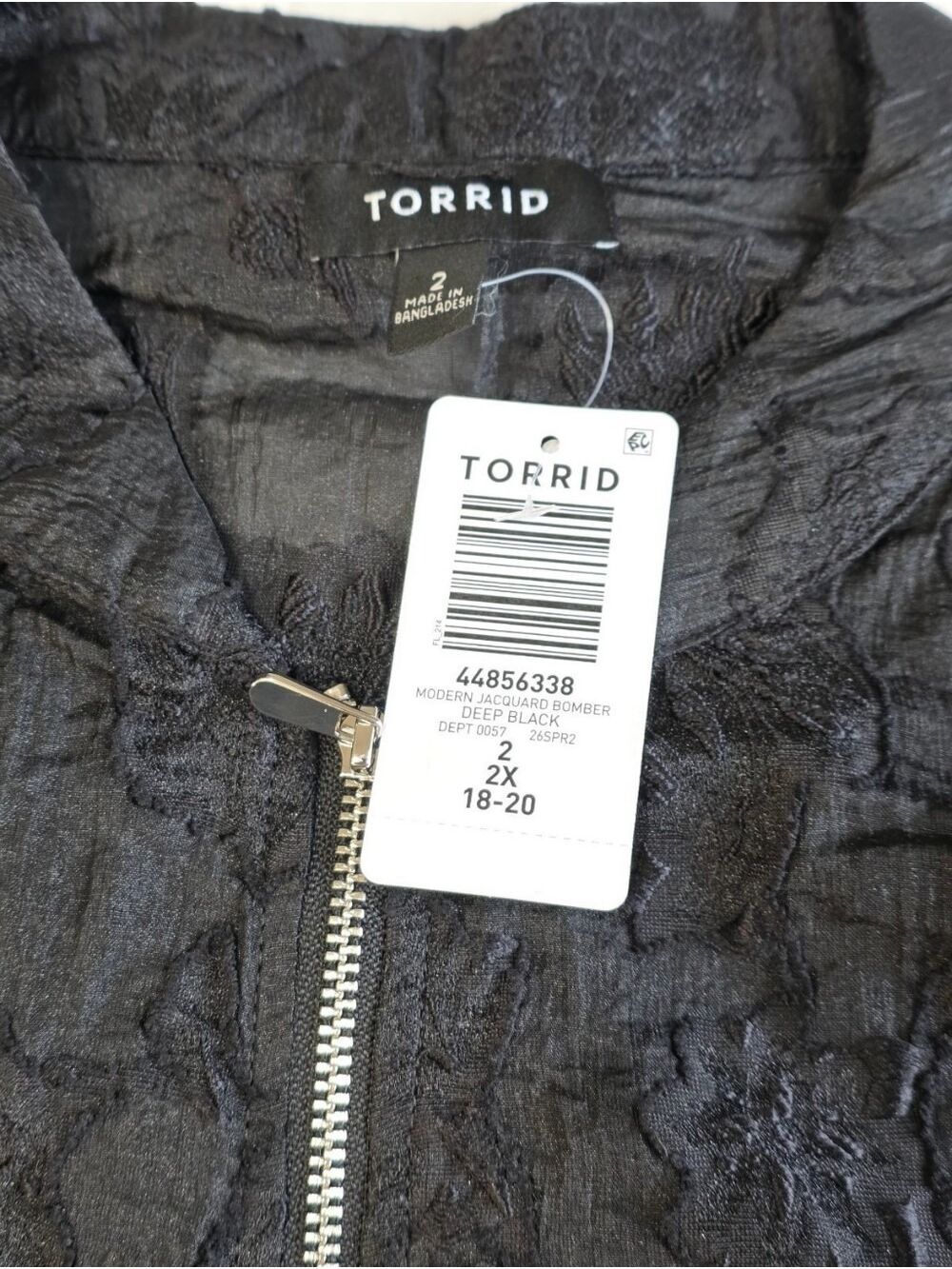 Torrid Modern Floral Jacquard Bomber Jacket Black 2X NWT - Picture 7 of 9